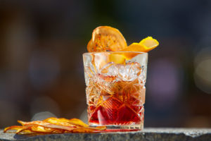 The Negroni. Old fashioned cocktail. Shallow dof